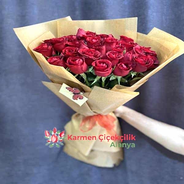 Alanya Çiçekçi - 25 Gül buketi 
