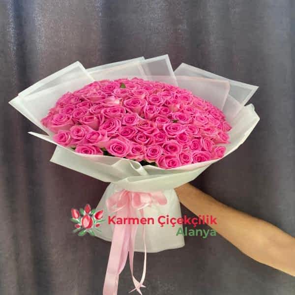  Alanya Çiçek Siparişi - 101.Pembe. gül 