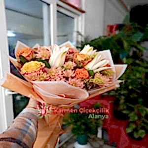  Alanya Çiçek Gönder - Turuncu buket