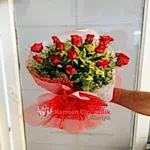  Alanya Çiçek - 15 Kırmızı Gülden Buket
