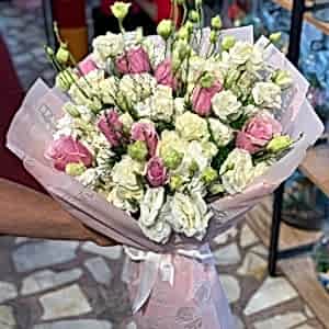  Alanya Çiçek Gönder - Pembe Gül ve Lisyantus